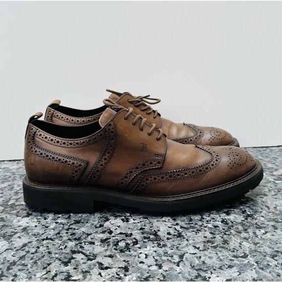 TODS BROWN WING TIP SHOES SIZE 7 UK / 8 USA MADE IN ITALY main image 9